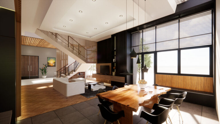 dining room + living room